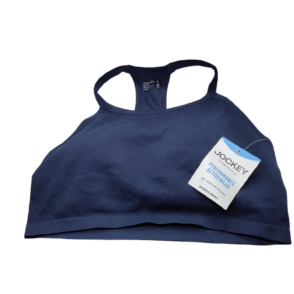 Jockey Sports Bra Blue Moisture Wicking Size XL